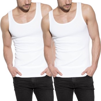 Bread and Boxers Men Tanks 2P Hvid økologisk bomuld Small Herre Bread and Boxers Men Tanks 2P Hvid økologisk bomuld Small Herre