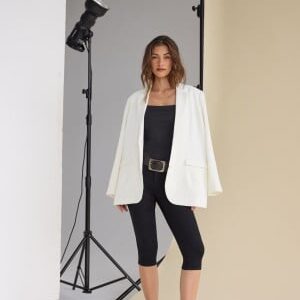Bubbleroom Occasion Oversized Blazer White 38