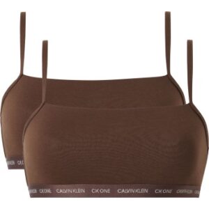 Calvin Klein Bh 2P One Cotton Unlined Plus Bralette Mørkbrun X-Large Dame