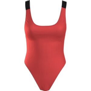 Calvin Klein Intense Power Rib Scoop Swimsuit Koral polyamid Small Dame