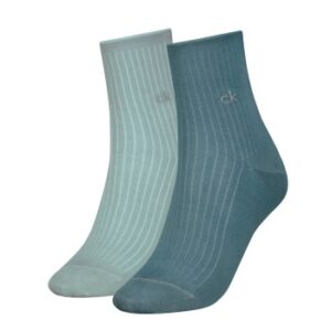 Calvin Klein Strømper 2P Short Sock Roll Top Turkise/Blå Str 39/42 Dame