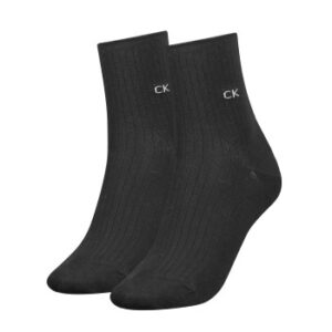 Calvin Klein Strømper 2P Women Short Roll Top Sock Sort One Size Dame