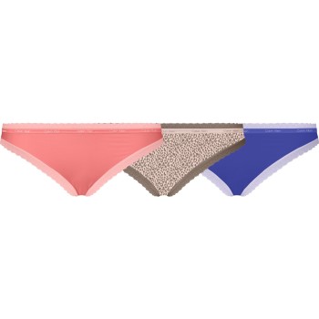Calvin Klein Trusser 3P Bottoms Up Refresh Bikinis Blå/Rosa nylon Small Dame Calvin Klein Trusser 3P Bottoms Up Refresh Bikinis Blå/Rosa nylon Small Dame