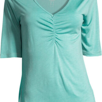 Casall Gathered Front Tee Dame 36 Turkis
