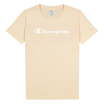 Champion American Classics Crewneck T-shirt W Beige bomuld Small Dame Champion American Classics Crewneck T-shirt W Beige bomuld Small Dame