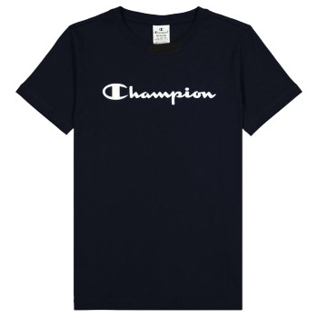 Champion American Classics Crewneck T-shirt W Marineblå bomuld Small Dame Champion American Classics Crewneck T-shirt W Marineblå bomuld Small Dame