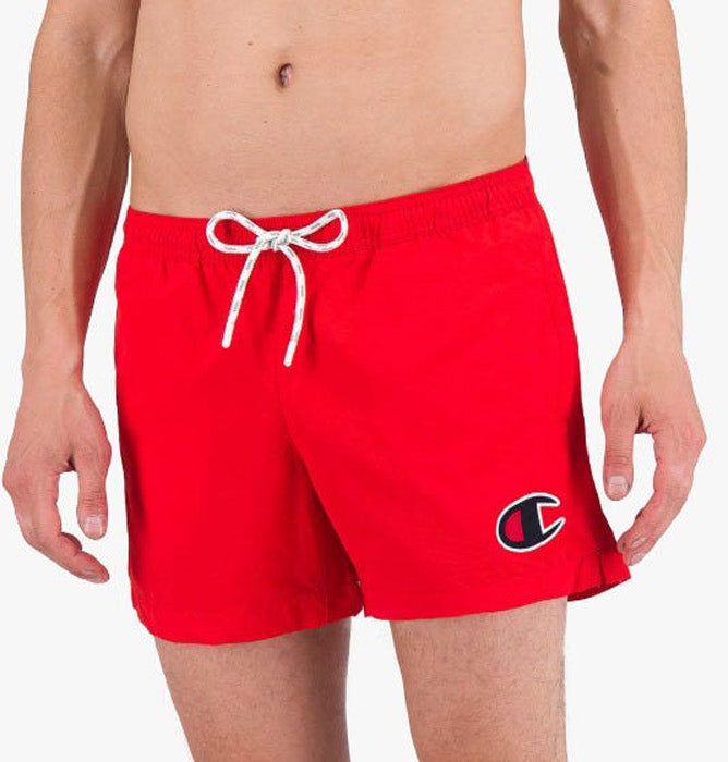 Champion Satin C Logo Badeshorts Herre Xs Rød Champion Satin C Logo Badeshorts Herre Xs Rød