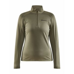 Craft Core Gain Midlayer - Half-Zip Jersey til Dame, Str. M, Grøn - Alsidig og Komfortabel Løbetrøje