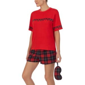 DKNY 100 DKNY Short Pj Set Rød/Sort Small Dame