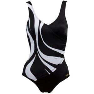 Damella Julia Basic Swimsuit Sort/Hvid 38 Dame
