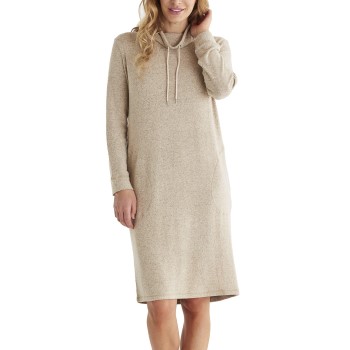 Damella Knitted Long Sleeve Lounge Dress Beige Small Dame Damella Knitted Long Sleeve Lounge Dress Beige Small Dame