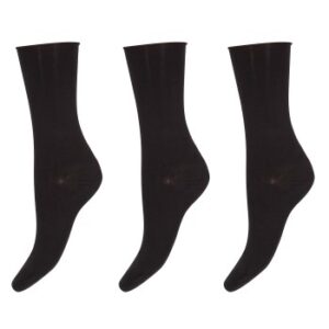 Decoy Strømper 3P Thin Comfort Top Socks Sort Strl 37/41 Dame