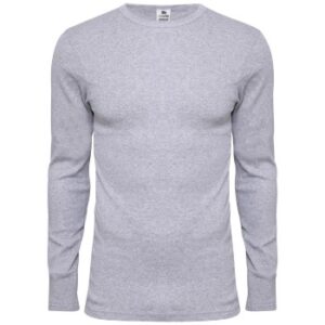 Dovre Long Sleeve Crew Neck Grå bomuld Small Herre