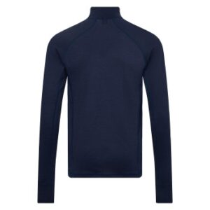 Dovre Wool Zip Single Jersey Marineblå uld Small Herre