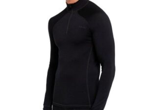 Dovre Wool Zip Single Jersey Sort uld Small Herre