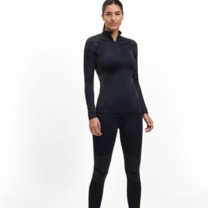 Falke RU Long Sleeve Tee Warm, str. L, Dame, Sort - Ideel til løb og træning