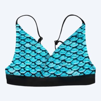 Fin Fun havfrue bikini top til piger uden flæser - Tidal Teal (Lyseblå)