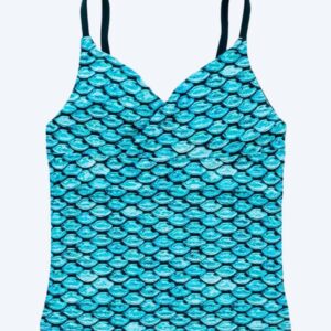 Fin Fun tankini top til piger - Tidal Teal (Lyseblå)