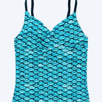 Fin Fun tankini top til piger - Tidal Teal (Lyseblå)