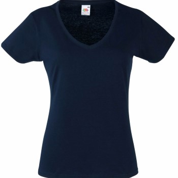 Fruit of the Loom Lady Fit Valueweight V-neck T Mørkblå bomuld Large Dame Fruit of the Loom Lady Fit Valueweight V-neck T Mørkblå bomuld Large Dame
