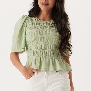 Happy Holly Butterfly Sleeve Smock Top Dusty green 32/34