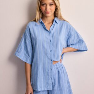 JJXX - Blå - Jxmia Ss Muslin Shirt Wvn