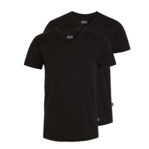 Jockey 2P V-Neck T-Shirt Sort bomuld Small Herre