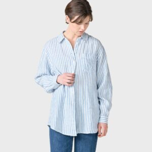 Klitmøller Collective - Belinda linen shirt - Cream/light blue - XS