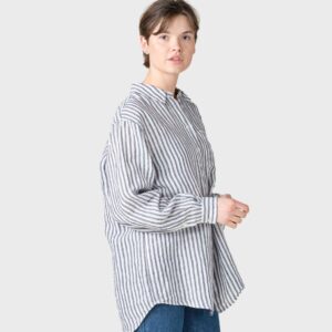 Klitmøller Collective - Belinda linen shirt - Cream/navy - XS
