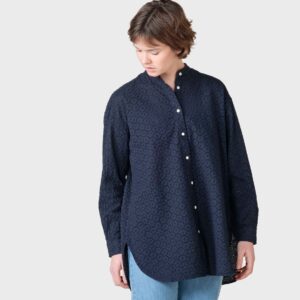 Klitmøller Collective - Bente embroidery shirt - Navy - XS