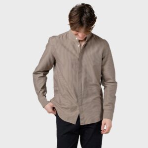 Klitmøller Collective - Simon striped shirt - Sand/navy - S