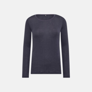 Langærmet t-shirt | 100% uld | Grå