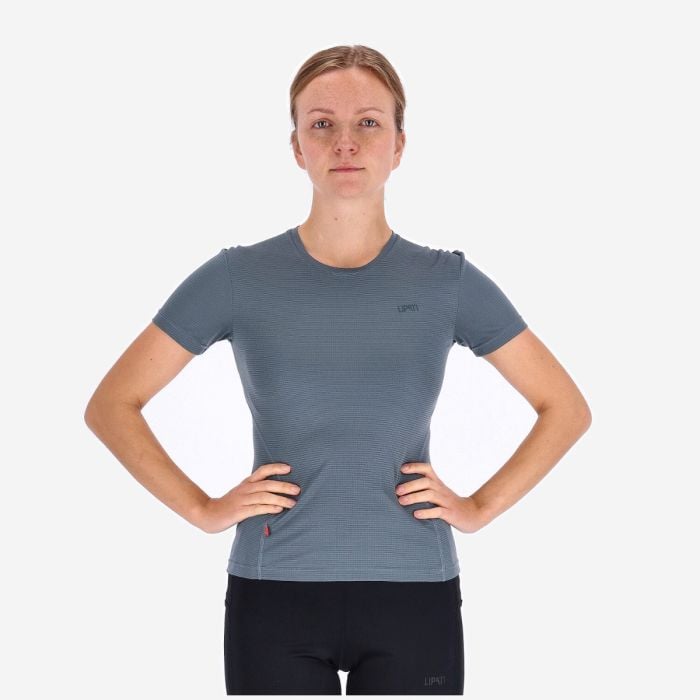Lipati Strato AL Tee Slim Fit - Løbe T-shirt til Dame, Str. L, Åndbar Blå, Perfekt til Træning Lipati Strato AL Tee Slim Fit - Løbe T-shirt til Dame, Str. L, Åndbar Blå, Perfekt til Træning