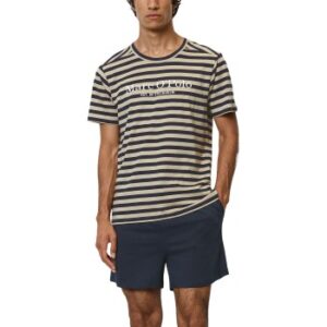 Marc O Polo Men Short Set Pyjama Beige/marine bomuld Small Herre