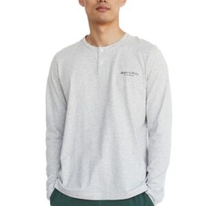 Marc O Polo Organic Cotton LS Pyjama With Button Grøn økologisk bomuld Medium Herre