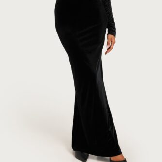 Nelly - Sort - Velvet Mermaid Skirt