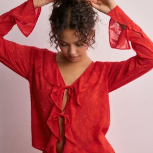 Neo Noir - R⌀d - Whisper Burnout Blouse