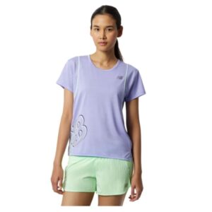 New Balance Fast Flight T-shirt Dame XS - Hurtigttørrende & Åndbar Lilla
