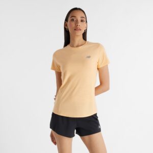 New Balance Jacquard Slim Tshirt Dame Gul