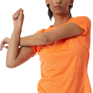 New Balance Printed Impact Run Tshirt Dame Xs Orange