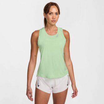 Nike Dri-FIT Race Singlet Dame - Grøn, Str. L | Komfortabel Løbetrøje til Løb