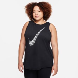 Nike Drifit Icon Clash Top (plus Size) Dame Sort