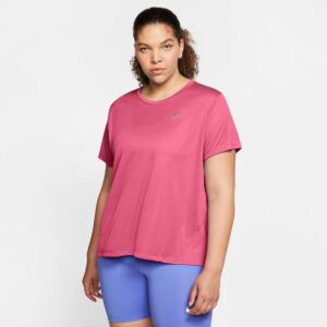 Nike Drifit Miler Tshirt (plus Size) Dame Xl Pink