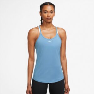 Nike Drifit One Elastika Træningstop Dame Xs Blå