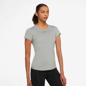 Nike Drifit One Slim Fit Trænings Tshirt Dame Grå