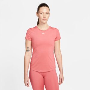 Nike Drifit One Slim Fit Trænings Tshirt Dame Pink