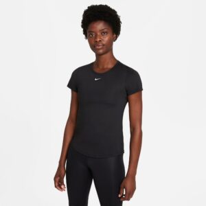 Nike Drifit One Slim Fit Trænings Tshirt Dame Sort