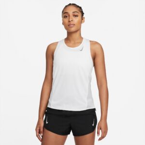 Nike Drifit Race Løbetop Dame Xs Hvid