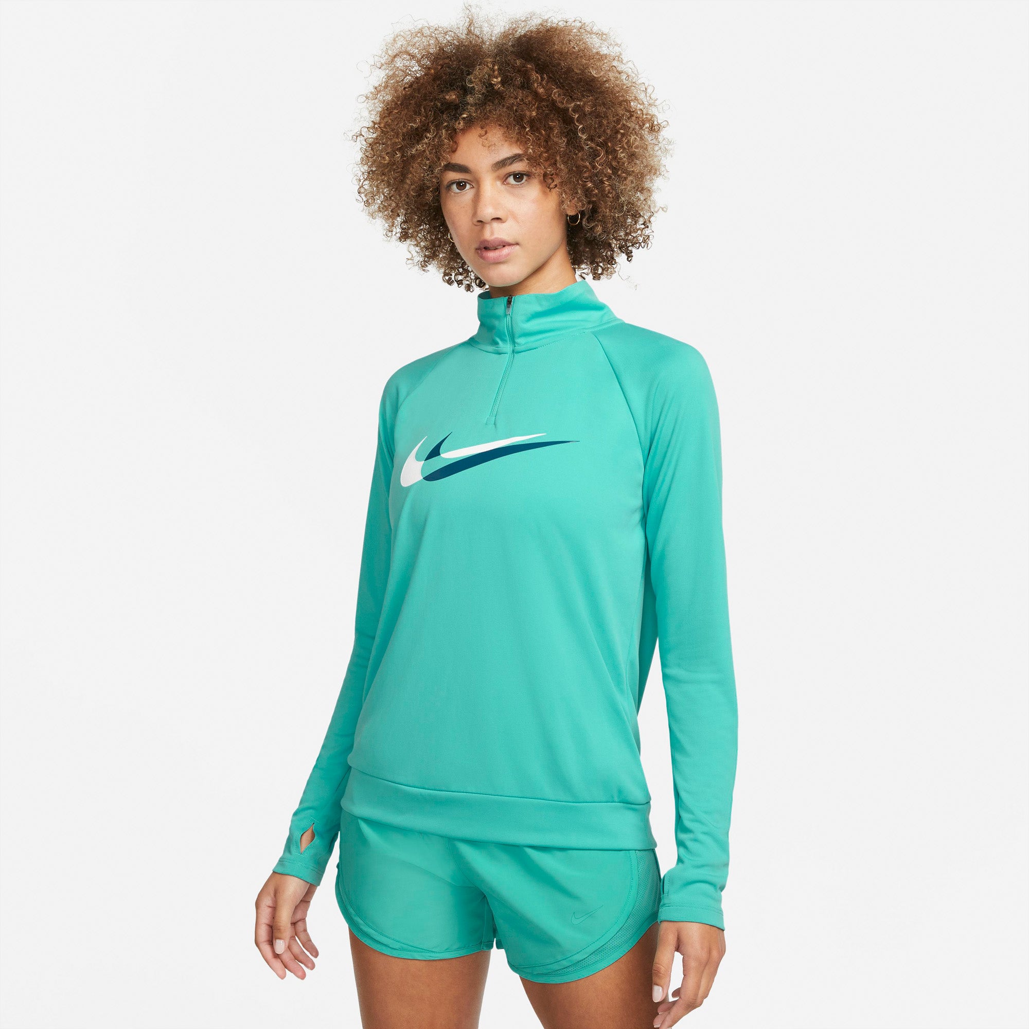 Nike Drifit Swoosh Run Løbetrøje Dame Grøn Nike Drifit Swoosh Run Løbetrøje Dame Grøn