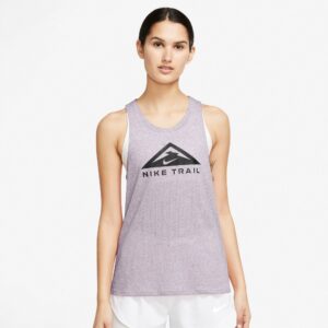 Nike Drifit Trail Løbetop Dame Xs Grå